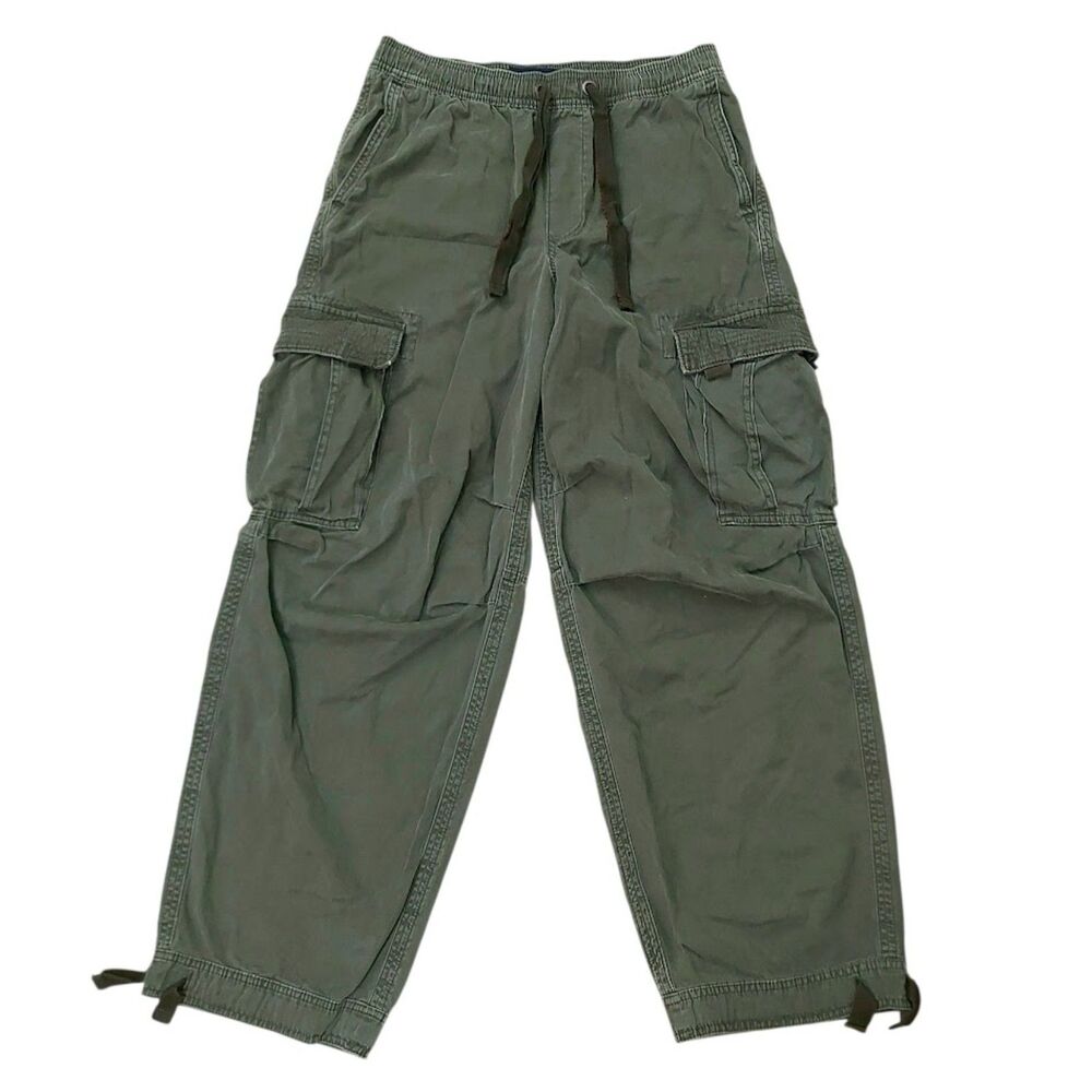 Abercrombie & Fitch Ultra Baggy Cargo Pants Mens Small Green Y2K Streetwear